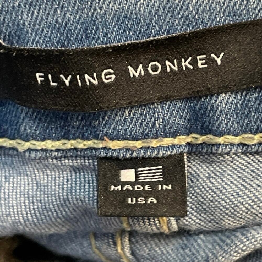 Flying Monkey Women's Blue High Waisted Distressed Skinny Denim Jeans Size 29 - Picture 4 of 6